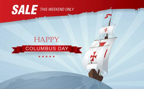 Columbus Day. Sale — Stock Vector