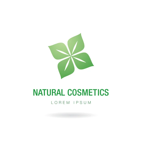 Diseño del logotipo de cosméticos naturales — Vector de stock