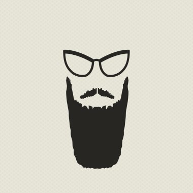 Silhouette of a man in the hipster style