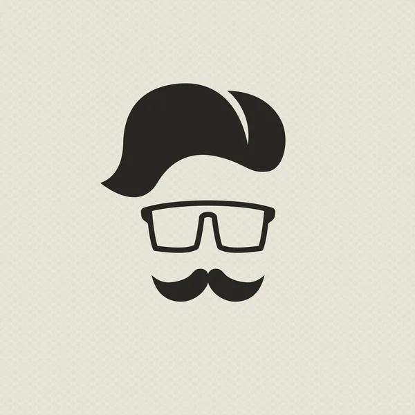 Silhouette d'un homme dans le style hipster — Image vectorielle