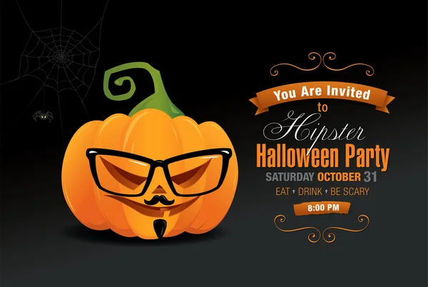 Hipster Halloween party banner — Stock Vector