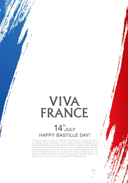 14 juli. Happy Bastille Day! — Stockvector