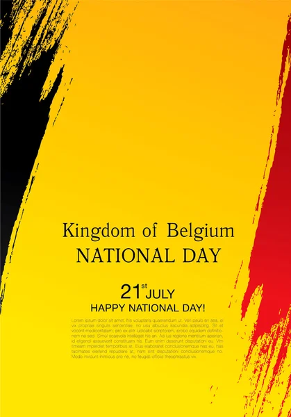 Kingdom of Belgium. National day. 21st of July — Stock Vector