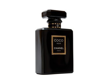 Orenburg, Rusya Federasyonu - Ekim 11,2015: Coco Chanel Noir (siyah) parfüm şişesi. Paris. Fransa