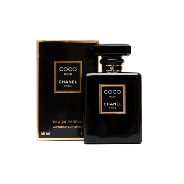 ORENBURG, RUSIA - 11 DE OCTUBRE DE 2015: Coco Chanel Noir (Negro) Frasco de perfume. París. Francia —  Fotos de Stock