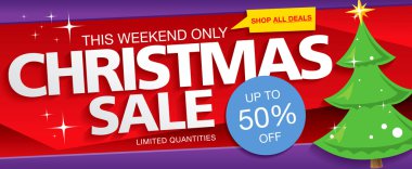 Noel satış. Vektör afiş