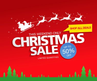 Noel indirimi. vektör illüstrasyonu