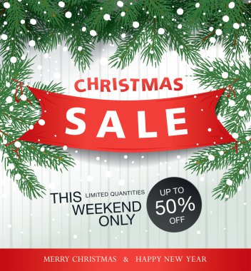 Noel satış. Vektör afiş