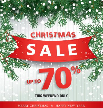 Noel satış. Vektör afiş