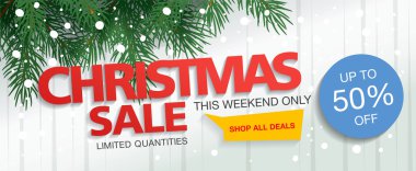 Noel satış. Vektör afiş