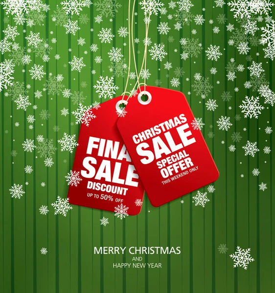 Christmas sale. Vector tags — Stock Vector