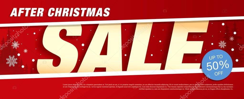 Vector christmas rectangular banner with sticker