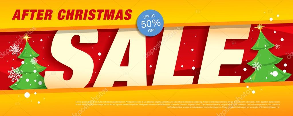 Vector christmas rectangular banner with sticker