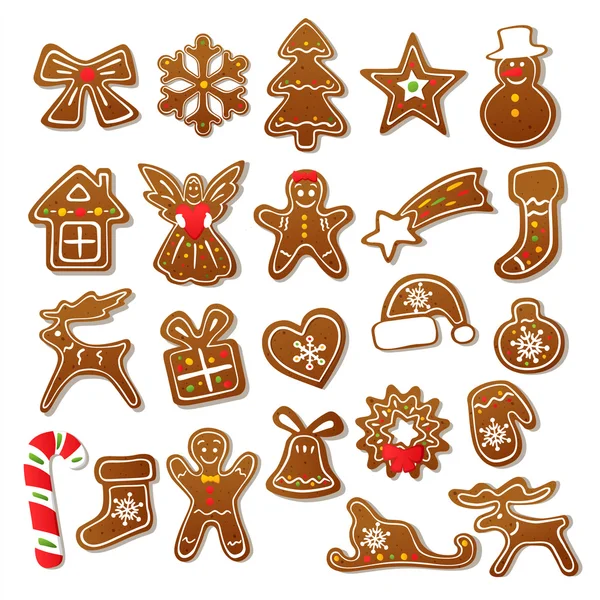Ensemble de Noël Gingerbreads — Image vectorielle