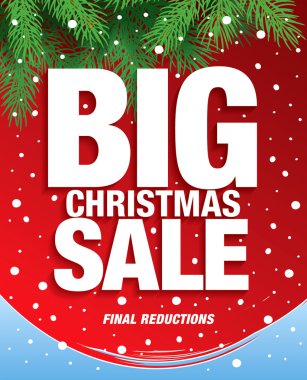 Büyük Noel satış. Vektör afiş