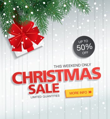 Noel satış. Vektör banner tasarımı