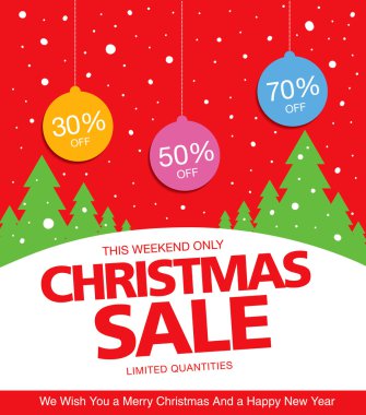 Noel satış. Vektör afiş