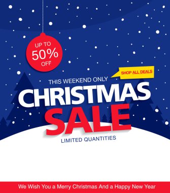 Noel satış. Vektör afiş