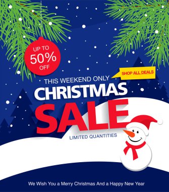Noel satış. Vektör afiş