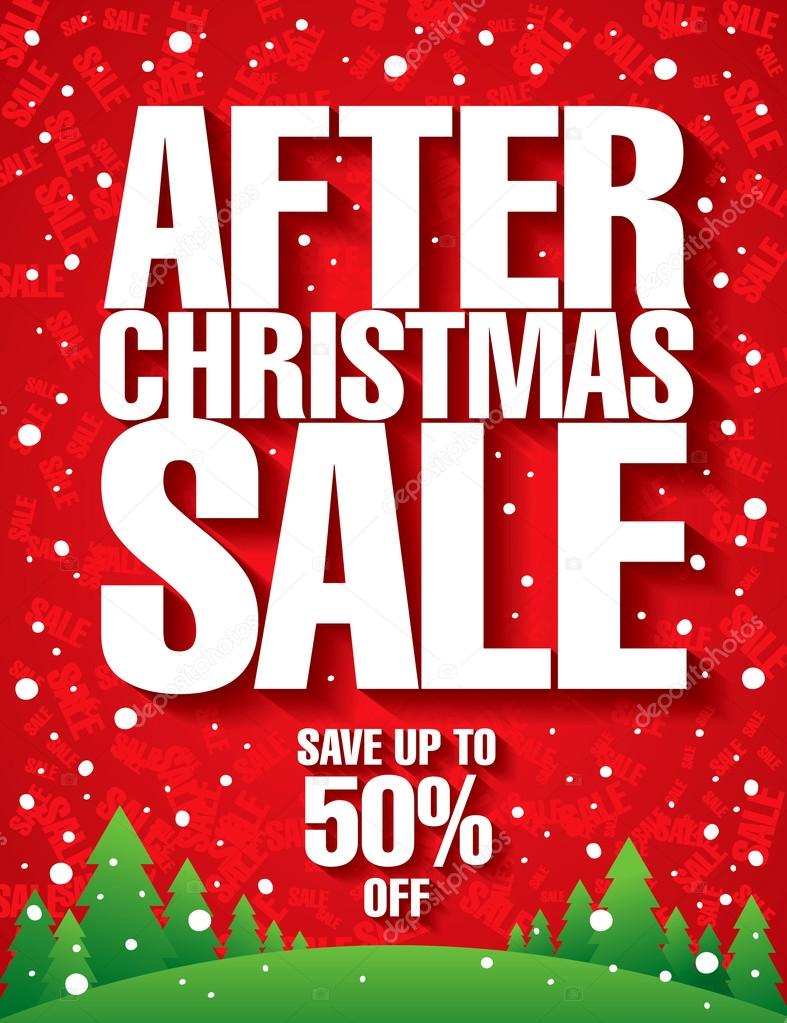 After Christmas sale. Vector banner illustrated