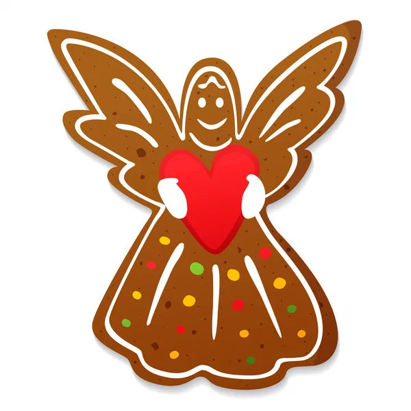Gingerbread Noel meleği. — Stok Vektör