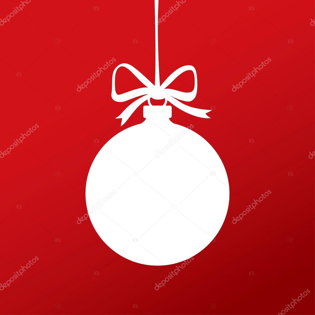 White christmas ball. Vector template symbol
