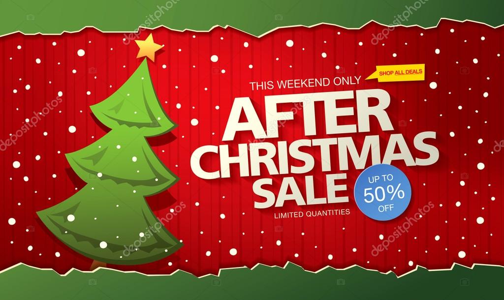 After Christmas sale. Vector banner