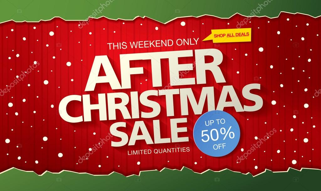 After Christmas sale. Vector banner