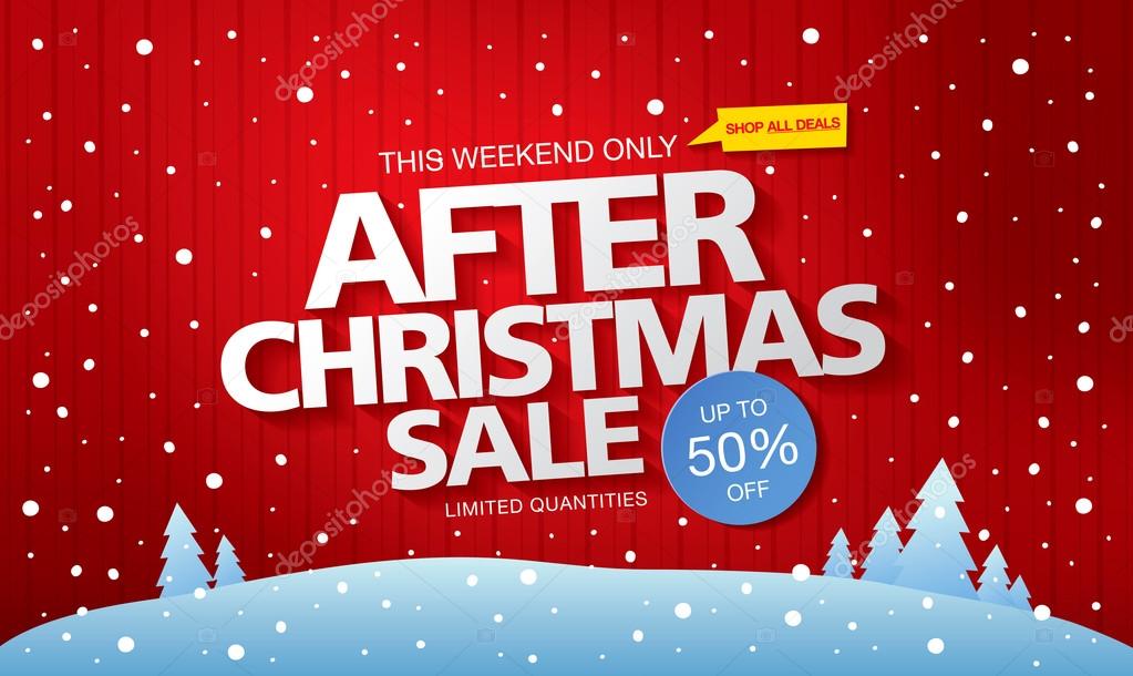 After Christmas sale. Vector banner
