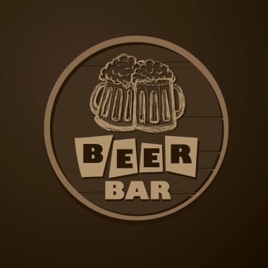 bira bar logosunu görmeniz gerekir. örnek tasarımı. Vintage tarzı, şablon