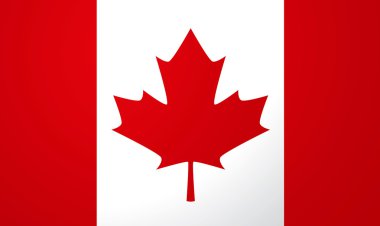 resmi renklerde Kanada bayrağı