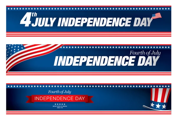 Día de la Independencia 4 de julio . — Vector de stock