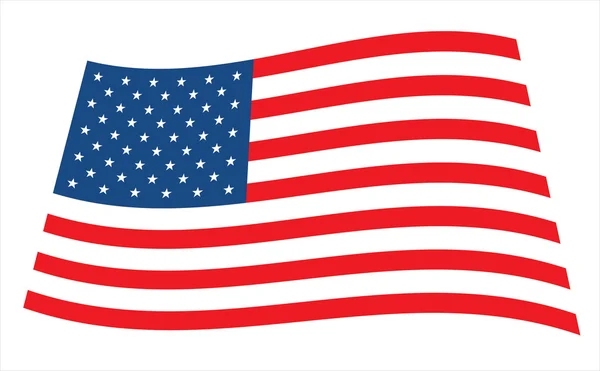 Amerikanische Flagge auf weißem Hintergrund — Stockvektor