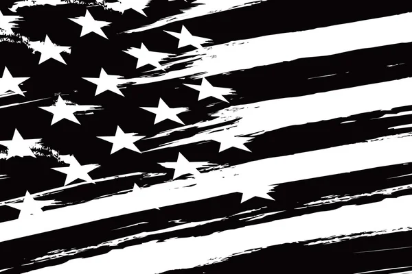 Schwarz-weiße amerikanische Flagge. — Stockvektor