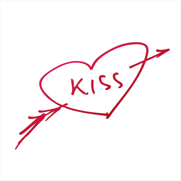 Kyss. bokstäver på vit bakgrund — Stock vektor
