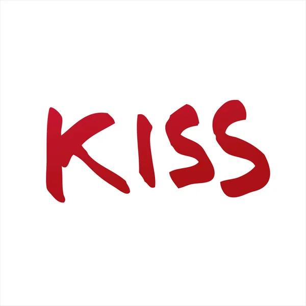 Beija. lettering sobre fundo branco — Vetor de Stock