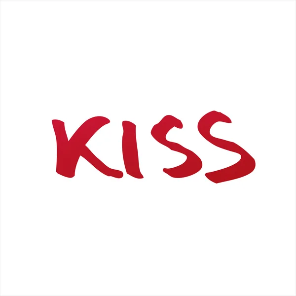 Kyss. bokstäver på vit bakgrund — Stock vektor
