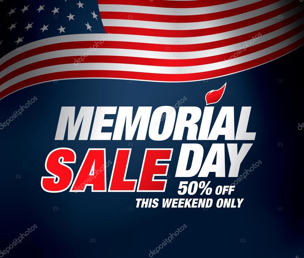 Memorial day sale vector banner