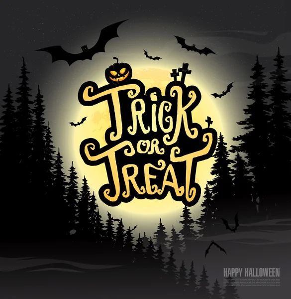 Trick or treat. Vrolijke Halloween. — Stockvector