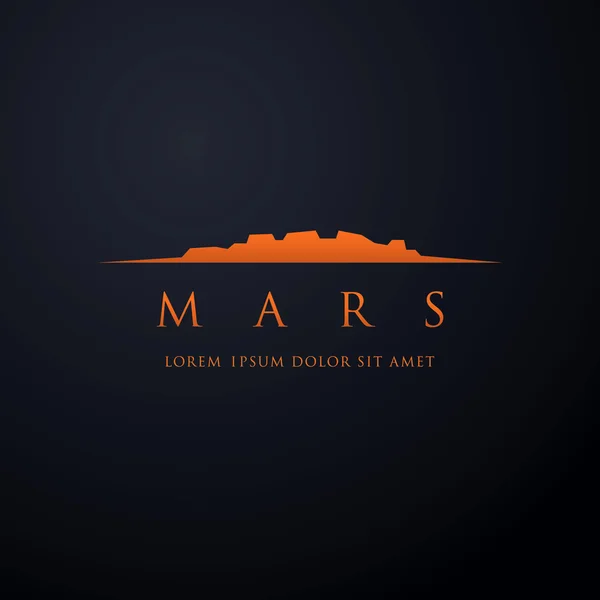 Astronomische logo ontwerp. Planeet Mars — Stockvector