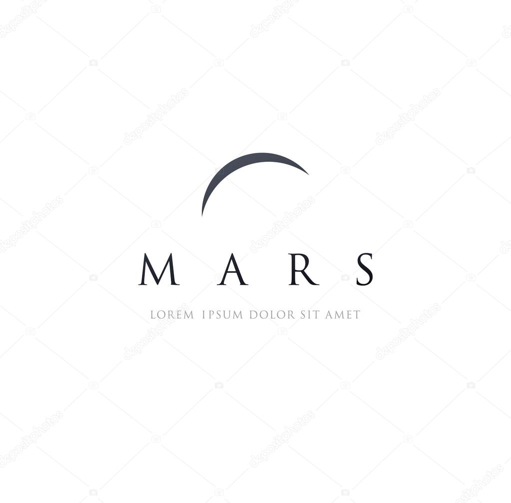 Astronomical logo design. Planet Mars