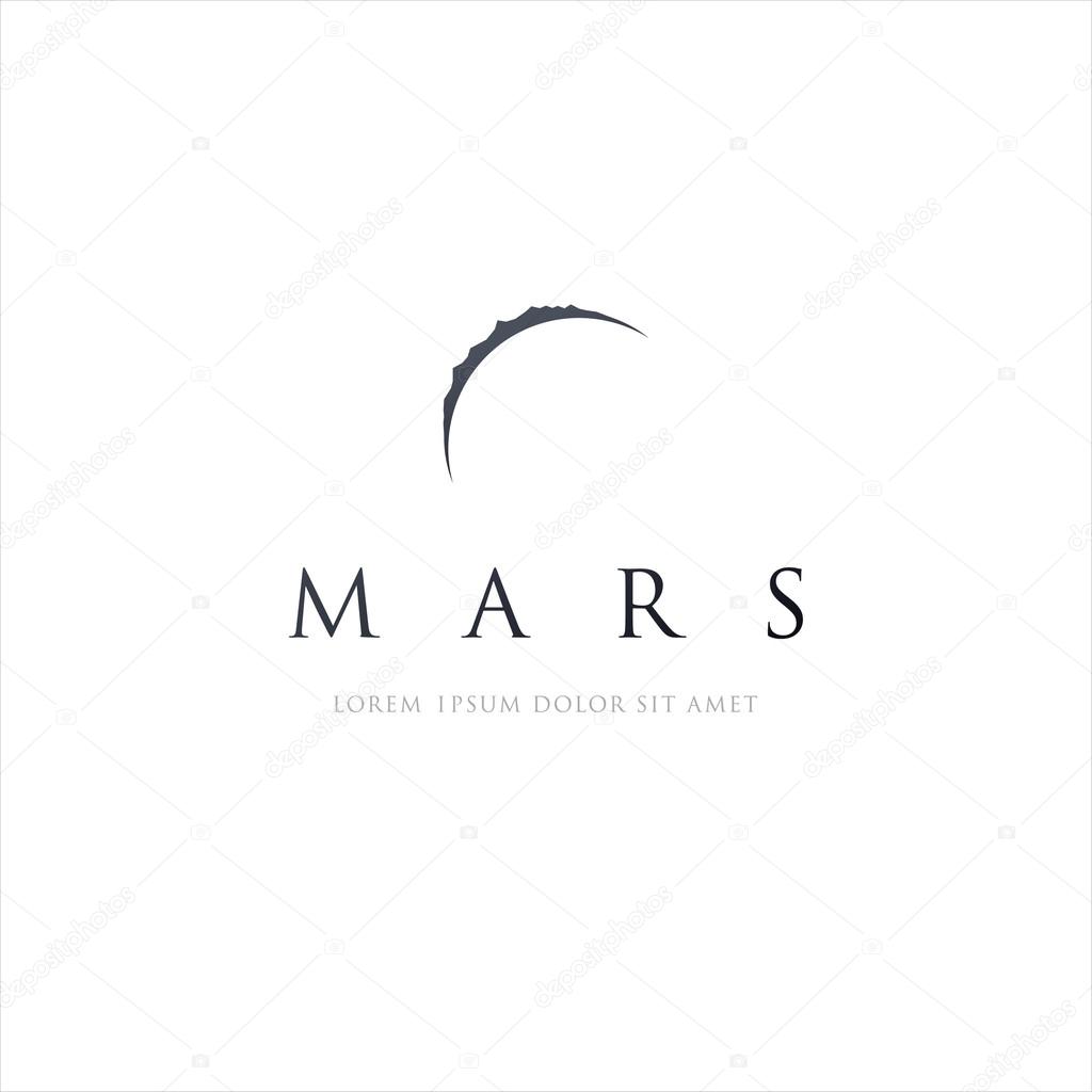 Astronomical logo design. Planet Mars