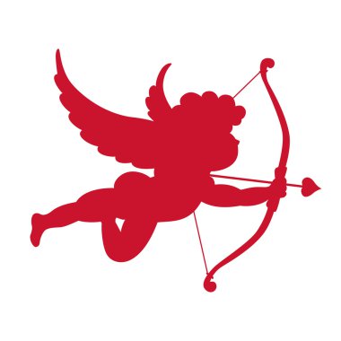 Aşk tanrısı silüeti. Sevgililer günü tasarım