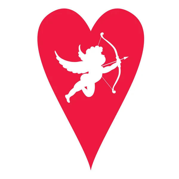 Silhouette de Cupidon. Conception de Saint-Valentin — Image vectorielle