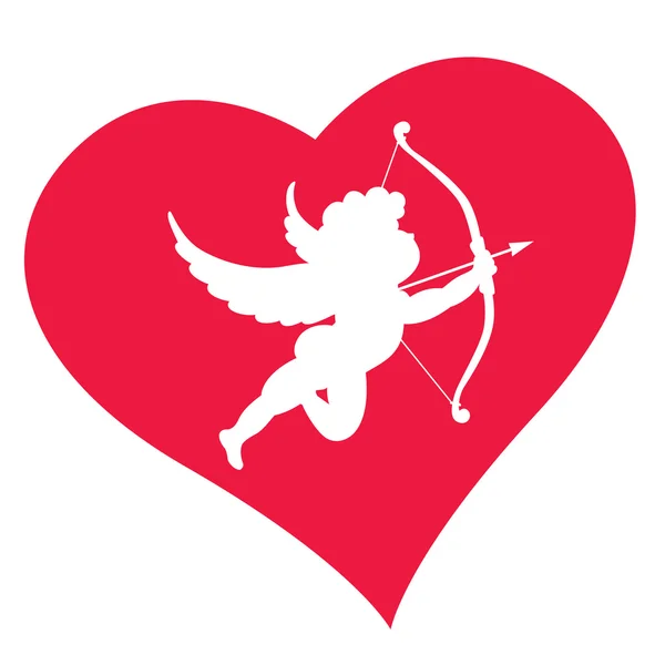 Silhouette de Cupidon. Conception de Saint-Valentin — Image vectorielle