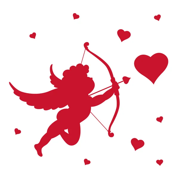 Silhouette of Cupid. Valentine's day design — Stock Vector