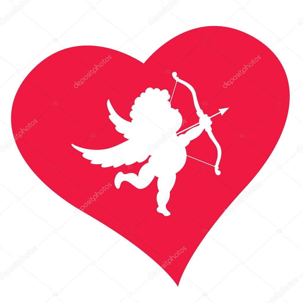 Silhouette of Cupid. Valentine's day design