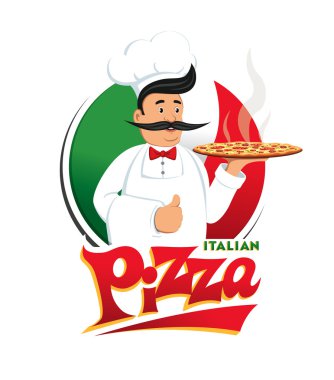 İtalyan aşçı pizza.