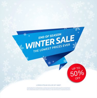 büyük kış satış banner şablon tasarımı