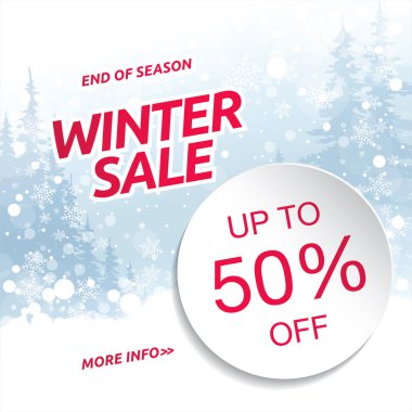 Kış indirimi afişi